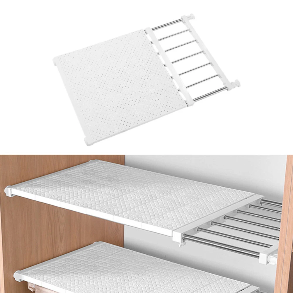 Adjustable Closet Cupboard Storage Organizer Shelf Extendable Divider Rack