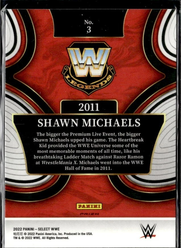 2022 PANINI SELECT WWE HALL OF FAME FLASH #3 SHAWN MICHAELS - Image 2 of 2