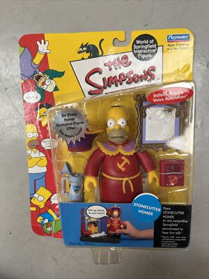 BOXED PLAYMATES INTERACTIVE THE SIMPSONS SERIES 10 STONECUTTER HOMER FIGURE WOS