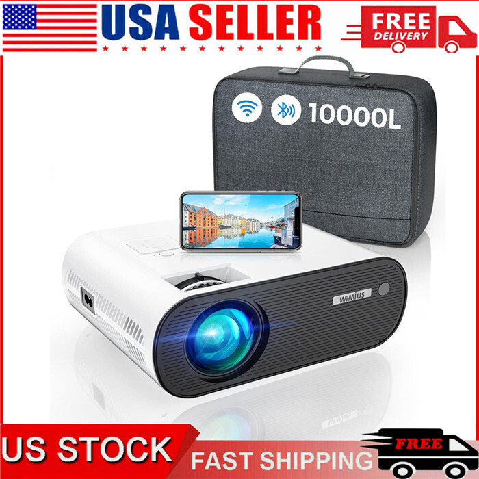 New WiFi Bluetooth Mini Projector 8000 Lumen 1080P for Gaming Movies  US-image