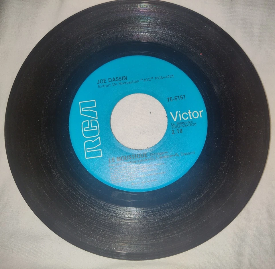 JOE DASSIN 7" EP LE MOUSTIQUE/ LOUISIANA RCA-VICTOR USED ONLY EP NO SLEEVE  - Image 3 of 3