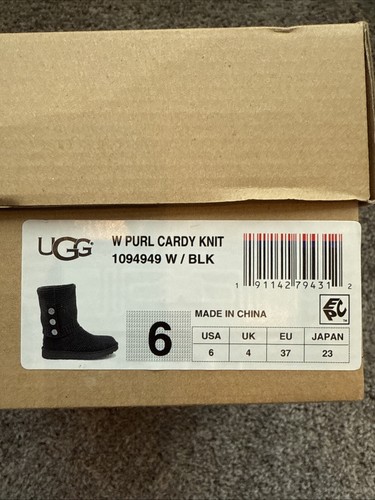 Women's UGG Purl Cardy Knit 1094949 Boots Slip On Size 6 Black - Picture 6 of 6