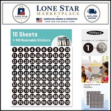 Versatile 1 Inch Self-Adhesive Black Number Stickers: 1000 PCS for All Uses
