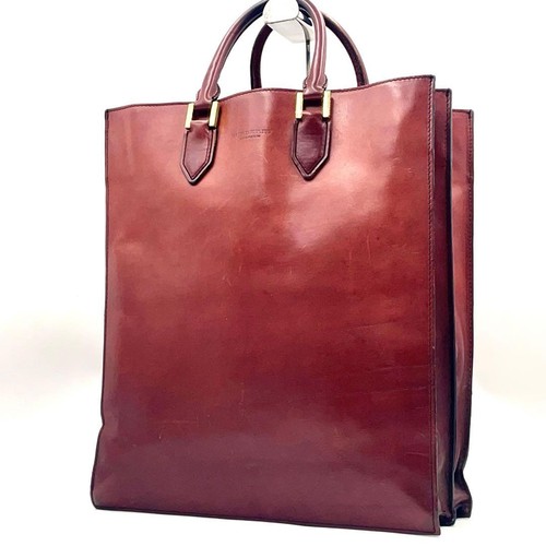 BURBERRY PRORSUM Genuine Leather Tote Bag Women Used Authentic