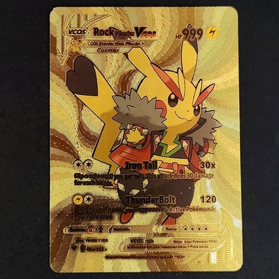 Rock Pikachu VCOS Gold Foil 054/055 - Pokemon TGC Card - Special Rare Fan Art