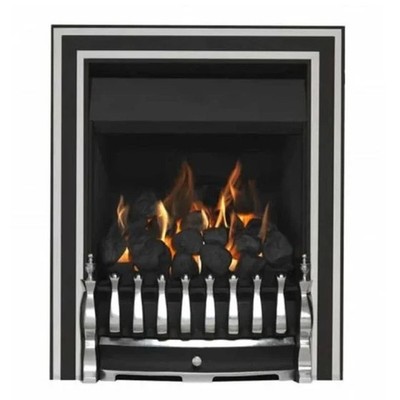 Valor Allure volle Tiefe Konvektor Gas Feuer Einlage Verkleidung schwarz/chrom - BUND SCHWARZ