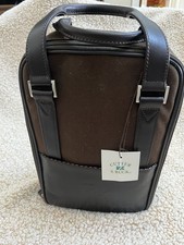 Termo y tazas de viaje Cutter & Buck envueltos en cuero de acero inoxidable. Nuevo con etiquetas