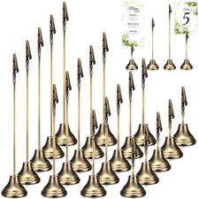 20 Pcs Table Number Holders 4/6/8/10 Inch Metal Place Card Holders with Allig...