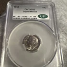 1957  Silver Dime CAC MS65FB Original Mint Set
