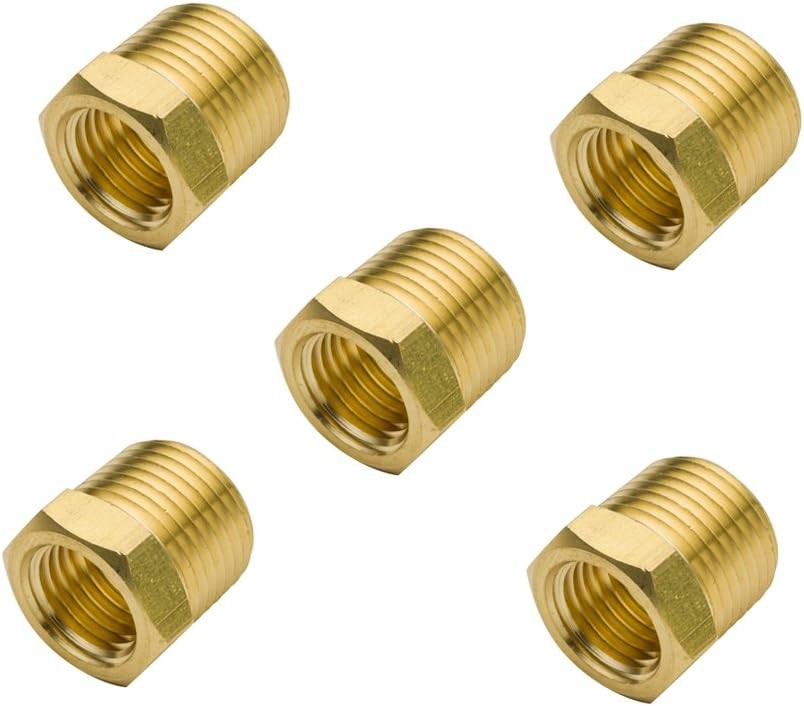 Legines NPT Bushing 3/8" Male x 1/4" 3/8 x 1/4 Female, Copper 