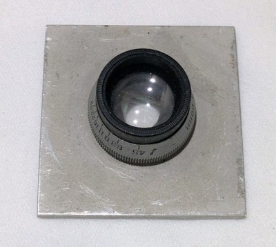 Ilex Paragon Anastigmat f;4.5 3-1/2 in. Lens On Lens Board Vintage 