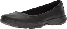 Skechers Womens Casual Ballet Flat, Black/Black, 8 US