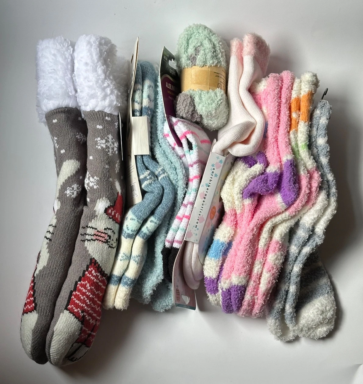 Lot of 11 Pairs Women's Socks Size 5-10 Multiple Patterns Multi-color All New
