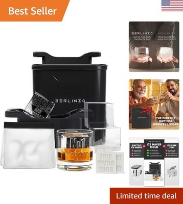 Crystal Clear Ice Cube Maker with Fun Prints   4 Extra-Large 2.1'' Squares