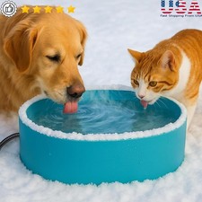 Automatic Heated Outdoor Pet Bowl Dogs Cats Non Freeze Design Durable Safe New
