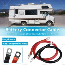30cm Battery Joiner Connector Lead DC Wire 100A 12V 24V Cable Lugs Red Black