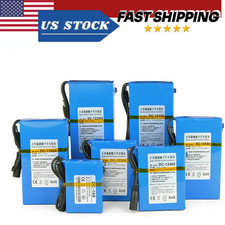 12V DC Rechargeable Lithium-ion Batteries Portable Battery Pack with Charger