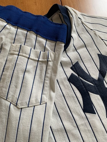 Vintage NY New York Yankees Sand Knit Kids Uniform Pinstripe USA Talon Zipper - Picture 4 of 4