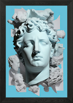 Abstrakte antike Statue gerahmt Wandbild Poster Leinwanddruck Bild