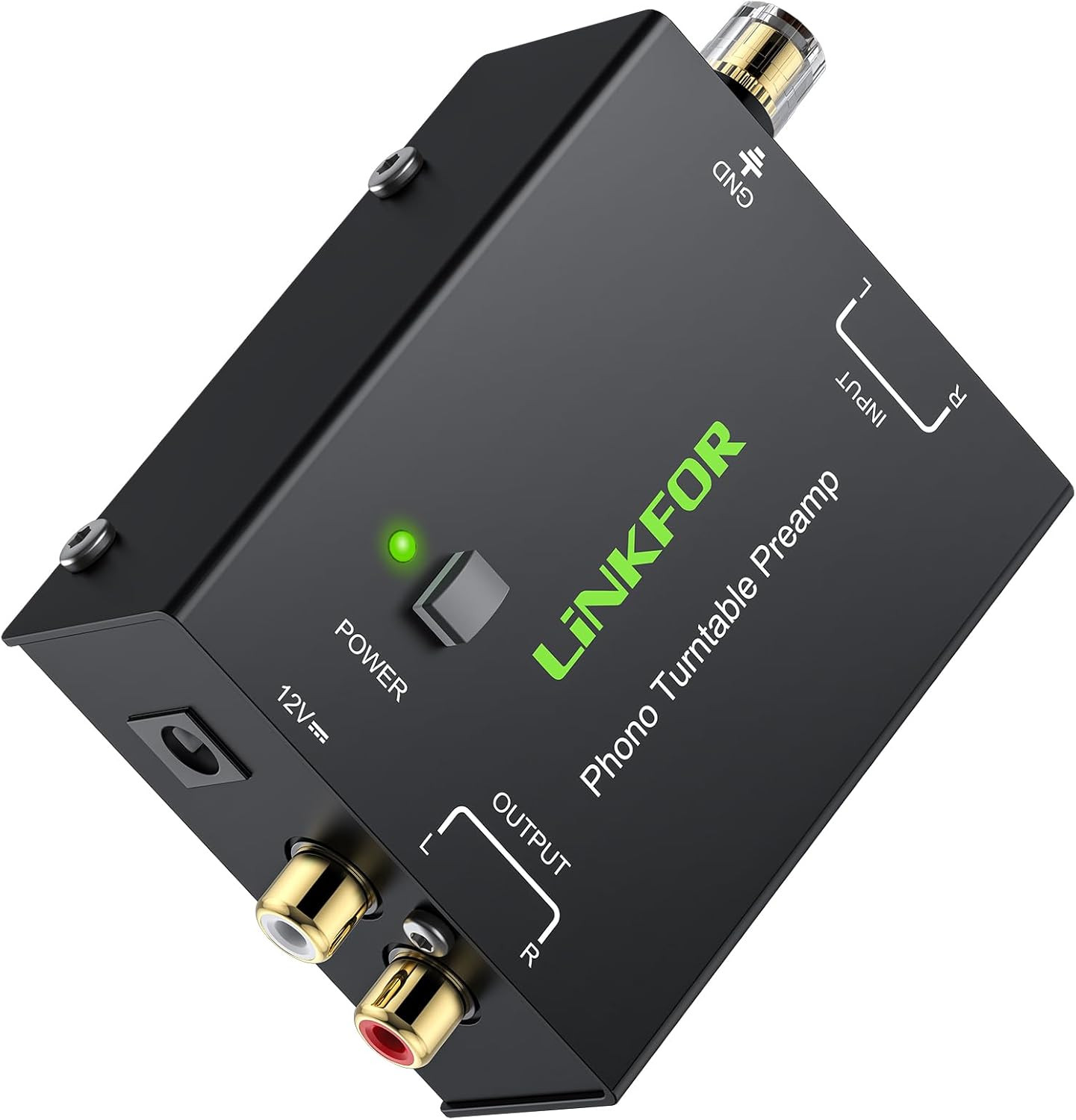 LiNKFOR Preamplificatore Phono Esterno - Design in Metallo Schermato