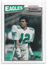 RANDALL CUNNINGHAM 1987 Topps ROOKIE Football card Philadelphia Eagles NR MT. rookie card picture