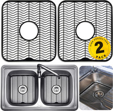 2 Sink Protectors for Kitchen Sink, Plastic 12" X 11" Dish Rack, Prot