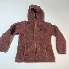 Reebok Double Monkey Sherpa Sleeve Climb Jacket Kids Medium Terracotta Hooded