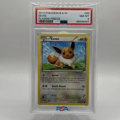 2013 Pokemon B&W Eevee 89/116 Plasma Freeze Regular PSA 8