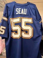 Authentic MITCHELL & NESS 1990 JUNIOR SEAU SAN DIEGO CHARGERS JERSEY SZ 56 XXXL 