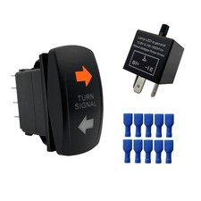 Orange Led 7 PIN ON-Off-ON Turn Signal Rocker Switch with 3 PIN Adjustable Fl...