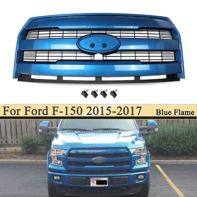 For 2015-2017 Ford F150 F-150 Blue Flame Metallic Front Grille w/ Camera Hole