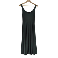 Quince Women Tencel Jersey Fit & Flare Dress Dark Olive Basic Sleeved S