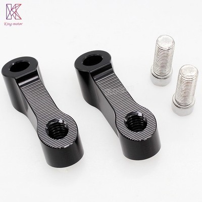 10mm x 1.25 Mirror Risers Extender Adapters Mount Mounting Left Right Hand Black