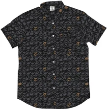 NEW Creepy Co. MACABRE SKULLS Button Up Dress Shirt Goth Skeleton Sm, Lg, XL