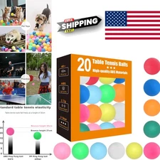 3 Star Colored Ping Pong Balls 20 Pack High Performance ABS for Training Games