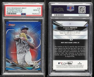 2022 Bowman's Best Blue Refractor /150 Wander Franco #39 PSA 10 GEM MT Rookie RC
