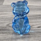 Fenton Blue Glass Bear Figurine, Glossy Finish