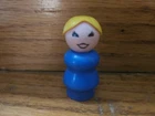 Vintage Fisher Price little people plastic blue mom/woman yellow/blonde hair