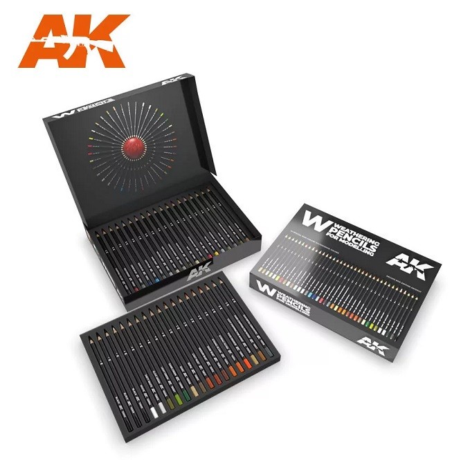 AK Interactive AK10047 - Weathering Pencils Deluxe Edition Box (37 Waterp.)
