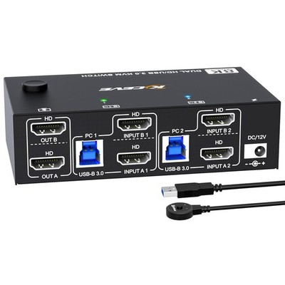 HDMI KVM Switch 2 PCs 2 Monitore 8K@60Hz 4K@120Hz Dual Monitor USB 3.0 Umschalte