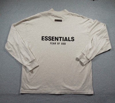 Fear of God Essentials Shirt Mens Medium Gray Oversized Long Sleeve Mock Neck