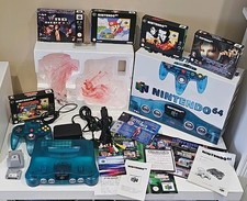 Nintendo 64 Funtastic Ice Blue PAL Boxed C/W exp pack, 5 Games, perfect dark,...