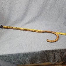 Vtg Bentwood Curved Handle with Bark Cane Walking Stick 37.5  Solid Wood