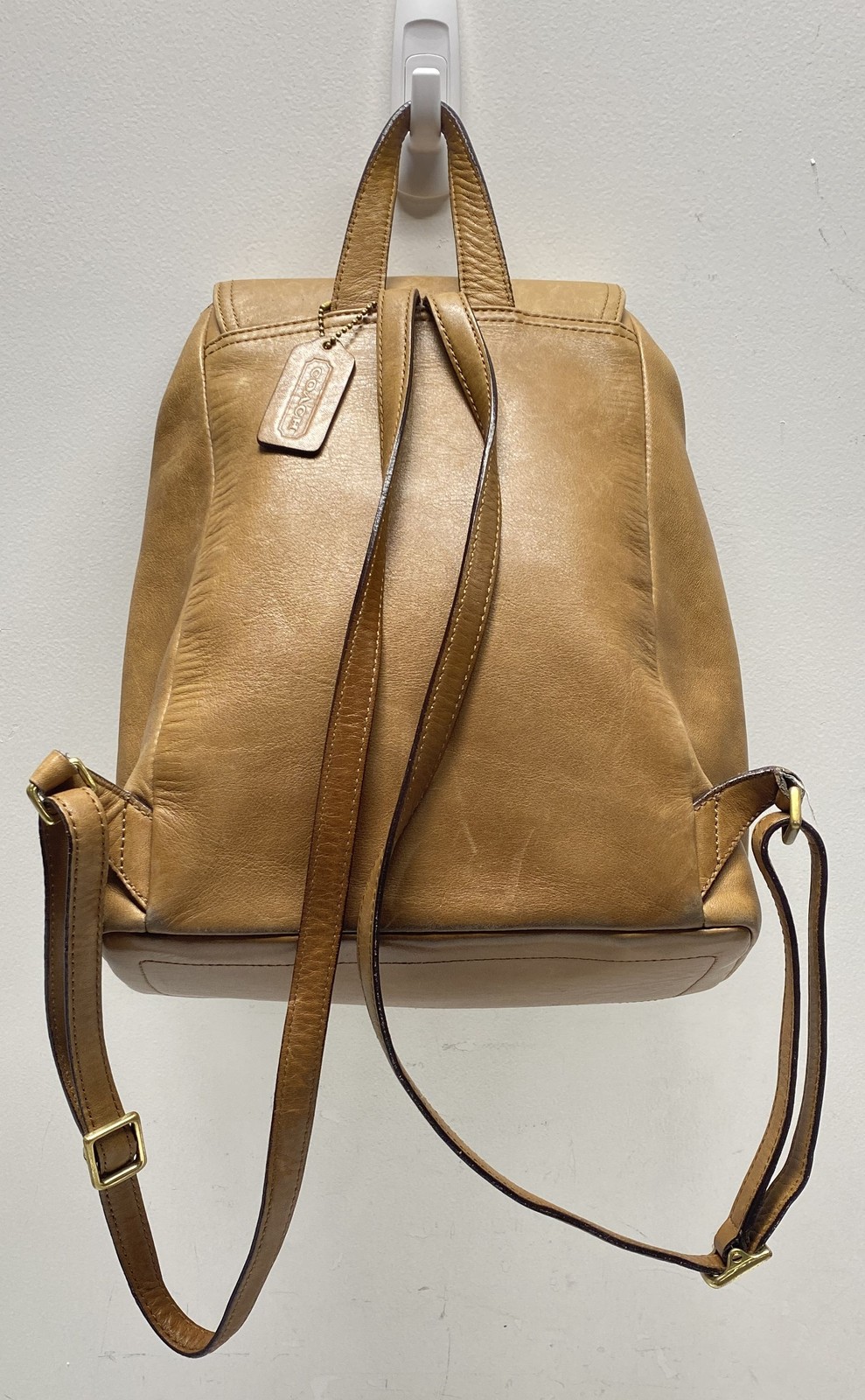 Coach Women's Brown Solid Leather Drawstring Back… - image 2