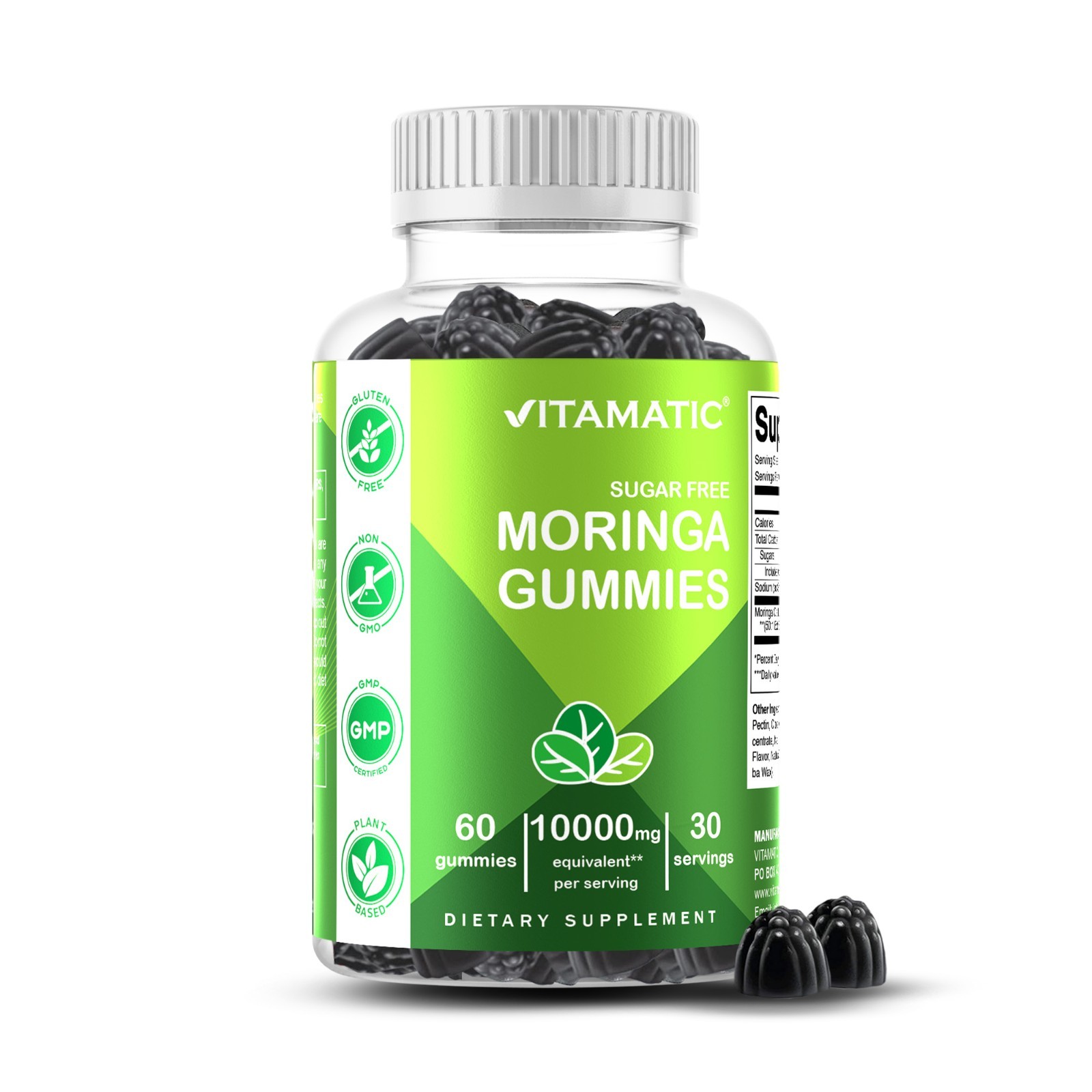 Vitamatic Sugar Free Moringa Gummies 10000 mg  60 Pectin Based Gummies