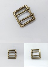 Men Retro Brass Double Tongue Pin Prong DIY Metal Belt Buckle Fits 40MM Straps