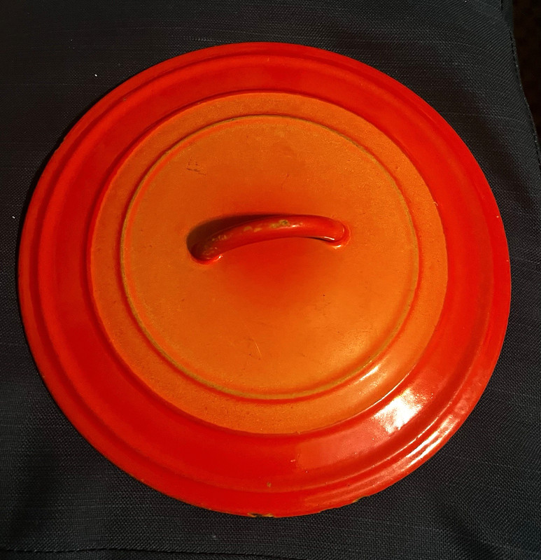 Round Orange/Red Enameled Cast Iron Lid for Electric & Gas Cookware