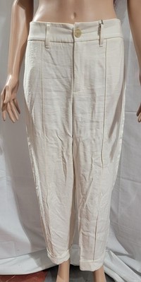 NWT A New Day sz 8 Cream Pant Cuff Ankle Front Seam 100% Recycled Eco-friendly 