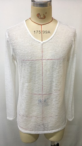 New European and American plus size men's solid color long sleeved T-shirt - Picture 4 of 6