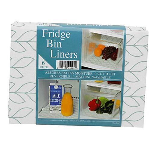 Refrigerator Liners, Shelf Liner, Absorbent Fridge Liners, 12 6 Pack Slate Leaf